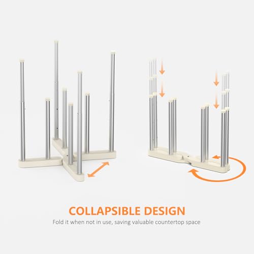 KORRTFID Reusable Storage Bag Drying Rack, Retractable Metal Bottle Drying Rack, Collapsible Cup Draining Rack for Water Bottles, Mason Jars, Mugs, Glass and Sports Bottle(1 Pcs) - size: 1 PC