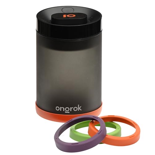ONGROK Glass Storage Jar with Vacuum Pump Technology, Air Proof Containers to Preserve Smell and Aroma (800ml (2oz)) - size: 800ml (2oz)