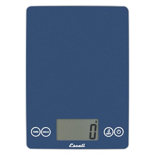 Escali Arti Glass Food Scale Digital Countertop Kitchen, Baking and Cooking Scale with Nutrition and Calorie Counter, 15-Pound Capacity, 9" x 6.5" x .75", Blue Mirage - color: Blue Mirage