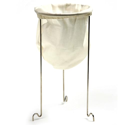 Norpro, White & Silver Strainer Stand, 12in/30.5cm high and 6.5in/16.5cm