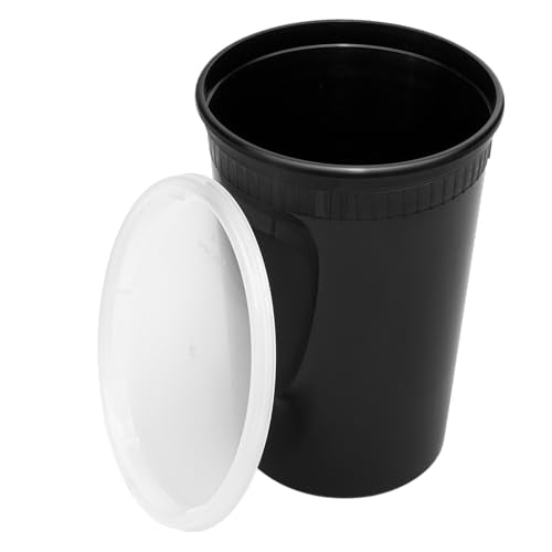 Karat [32oz - 240 ct Black PP Injection Molded Round Deli Containers with Lids (FP-IMDC32-PPB) - color: Black, size: 32oz