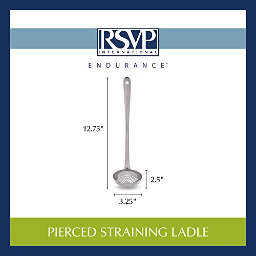 RSVP International Endurance Kitchen Collection Pierced Straining Tools, Ladle, 18/8 Stainless Steel - size: Ladle