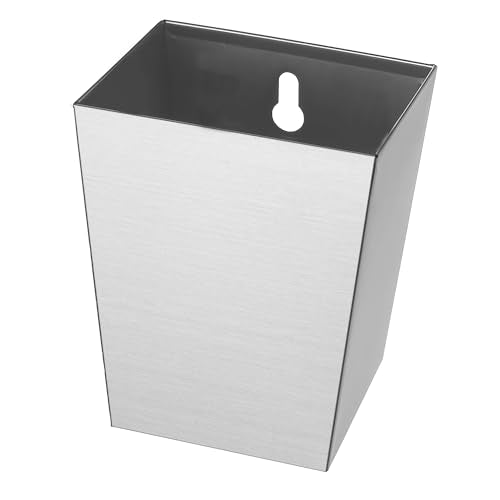 Stainless Steel Bottle Cap Catcher Wall Mounted Narrow Brushed Silver Beer Top Bucket with Drain Openings for Outdoor Post Table Fridge - color: Brushed Silver