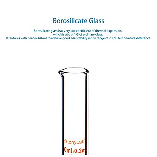 StonyLab 4-Pack Borosilicate Glass 10ml Heavy Wall Graduated Cylinder Measuring Cylinder, 10ml - size: 10 ml