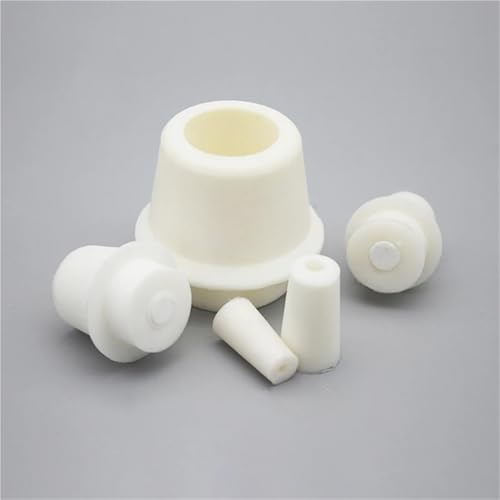 5pcs Laboratory Silicone Bung with Hole Stoppers Airlock Bubbler Triangular Flask Plug Stopper | 37-41mm - color: 37-41mm