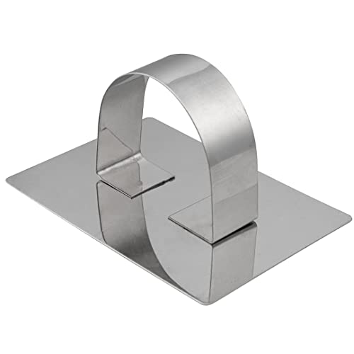 Restaurantware Pastry Tek Rectangle Stainless Steel Pastry Ring Mold - with Press - 3" x 2 1/4" x 1 1/2" - 1 count box - style: Rectangle