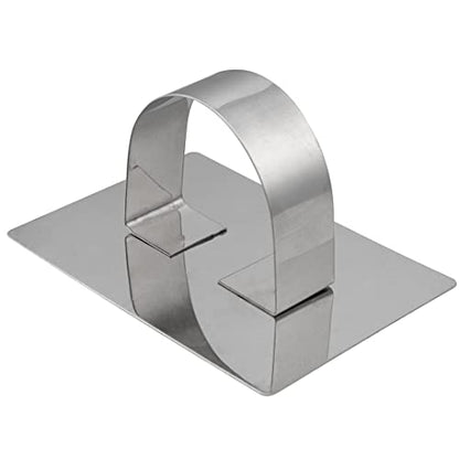 Restaurantware Pastry Tek Rectangle Stainless Steel Pastry Ring Mold - with Press - 3" x 2 1/4" x 1 1/2" - 1 count box - style: Rectangle