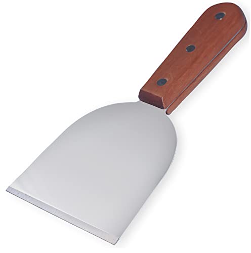 Stainless Steel Slant Grill Griddle Spatula Scraper Diner Flat Straight Blade (M) - size: M