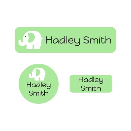Name Bubbles - Kids Custom Name Labels for Daycare, School, Camp (102 Labels) - Personalized Waterproof Name Stickers for Clothes Tags, Lunch Boxes, Water Bottles, & School Supplies (Elephant) - color: Elephant, size: 102 Labels