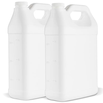 kitchentoolz Empty Gallon Jugs with Caps - Plastic F-Style HDPE Container with Secure Seal Lid - Liquid Storage, Water Transport Reusable Bottle - Pack of 2 - size: Pack of 2 Bottles