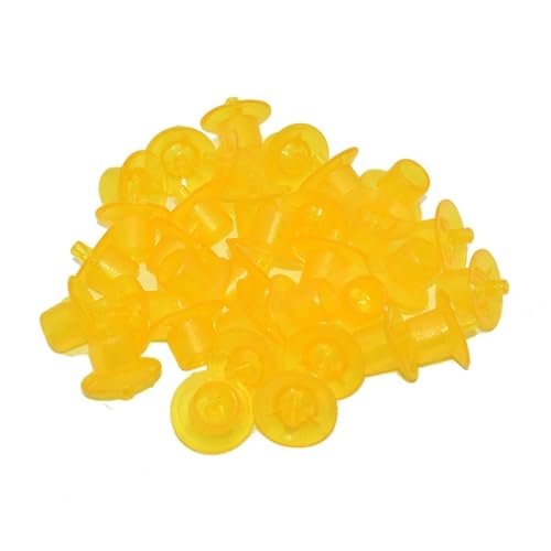300PCS King Table Protection Cup Queen Bee Breeding Base Mount Pin Cell Cups Queen Rearing Cell Cups Beekeeping Tools(Yellow) - color: Yellow