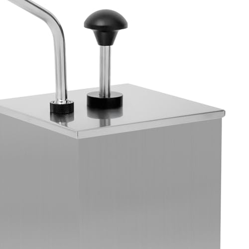Sauce Dispenser Pump, 4.2 Quart Stainless Steel Condiment Pump for Cheese Hot Fudge Caramel, Commercial Sauce Dispenser for Buffet Bakery Restaurant Coffee Shop