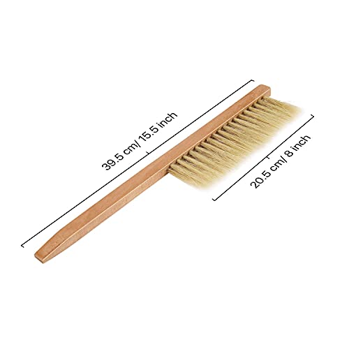 Flexzion 10.5" Stainless Steel J-Hook and 16" Hive Brush with Natural Pig Bristles & Wooden Handle, Hive Frame Lifter Wax Scraper Beekeeping Cleaning Tool Equipment for Beekeepers and Bee Keeper