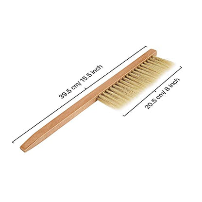 Flexzion 10.5" Stainless Steel J-Hook and 16" Hive Brush with Natural Pig Bristles & Wooden Handle, Hive Frame Lifter Wax Scraper Beekeeping Cleaning Tool Equipment for Beekeepers and Bee Keeper