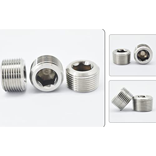 Othmro 6pcs Iron Hex Socket Pipe Fitting, 1/2" Female Thread Hose Adapter Connector Fit for 0.49" Tubes Pipe Plug Fitting Assortment Set for Garden Pipe Pneumatic Solenoid Valve Silver - size: 6pcs 1/2"