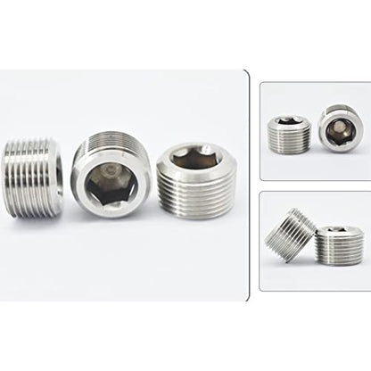 Othmro 6pcs Iron Hex Socket Pipe Fitting, 1/2" Female Thread Hose Adapter Connector Fit for 0.49" Tubes Pipe Plug Fitting Assortment Set for Garden Pipe Pneumatic Solenoid Valve Silver - size: 6pcs 1/2"