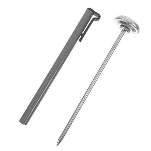 Healifty Stainless Steel Food Probe Thermometer for Meat and Chicken Cooking, Instant-Read Temperature Gauge for Coffee, Milk, and Baking, Gray Kitchen Thermometer Probe