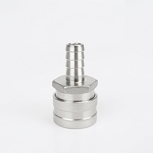 2 Pack 1/2" Barb Female Stainless Steel Quick Disconnect Home Brew Fitting Connector Homebrewing