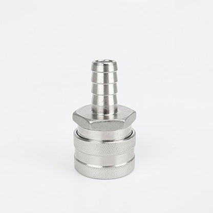 2 Pack 1/2" Barb Female Stainless Steel Quick Disconnect Home Brew Fitting Connector Homebrewing