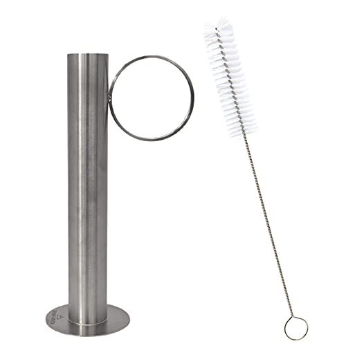 Maple Syrup Hydrometer Test Cup and Cleaning Brush for Consistently Delicious Pure Syrup and Easy Clean-up - Stainless Steel - 10 Inches Tall