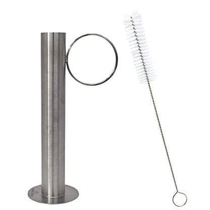 Maple Syrup Hydrometer Test Cup and Cleaning Brush for Consistently Delicious Pure Syrup and Easy Clean-up - Stainless Steel - 10 Inches Tall