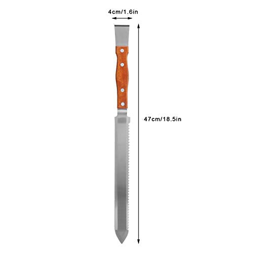 Stainless Steel Honey Uncapping Knife Scraper Beekeeping Tool with Wood Handle