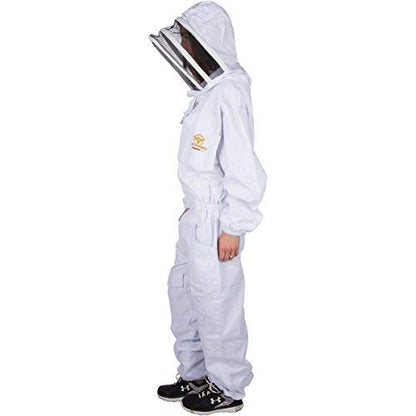 Professional Beekeeping Suit and Goatskin Gloves (1 Pair) Self-Supporting Fencing Veil and YKK Metal Zippers - Easy On and Off – Bee Family Car Stickers - X-Small - size: X-Small