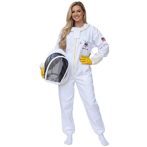 Cotton Beekeeping Suit, Full Body Beekeepers Protective Gear with Fencing Veil Hood, Elastic Cuffs & Breathable Fabric, With Two Pairs of Gloves (2XL) - style: 2xl