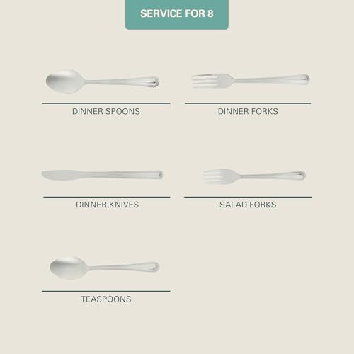 Gibson Home Aston 45-Piece Stainless Steel Flatware Set with Tray and Serving Utensils – Silverware Service for 8 - size: Service for 8 w/ Serving Utensils (45pcs)