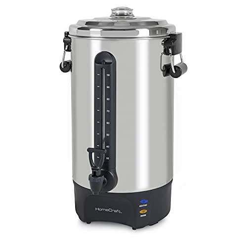 Homecraft 100-Cup Coffee Urn and Hot Beverage Dispenser with Dripless Faucet, Quick-Brewing, Stainless Steel - style: 100 Cup