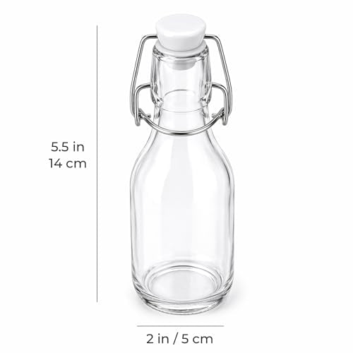 Kingrol 20 Pack 4oz Swing Top Glass Bottles, Flip Top Fermentation Bottles with Airtight Leakproof Lids, Small Glass Bottles for Vanilla Extract, Kombucha, Sauces, DIY Gifts & Wedding Favors