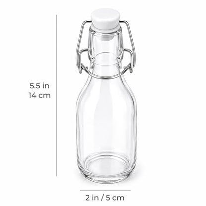 Kingrol 20 Pack 4oz Swing Top Glass Bottles, Flip Top Fermentation Bottles with Airtight Leakproof Lids, Small Glass Bottles for Vanilla Extract, Kombucha, Sauces, DIY Gifts & Wedding Favors