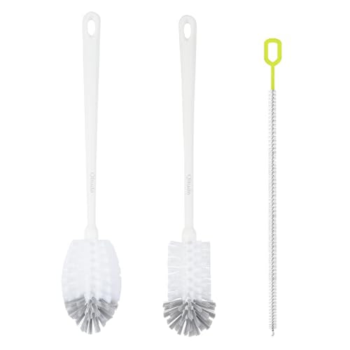 2 Pack 14 Inch Bottle Brush & 12 Inch Straw Brush Cleaner Set - Heavy Duty Kitchen Bottle Brushes for Cleaning Water Bottles, Mugs, Sippy Cups & Tumblers, Lab Use (Large) - size: with 10mm Straw Brush
