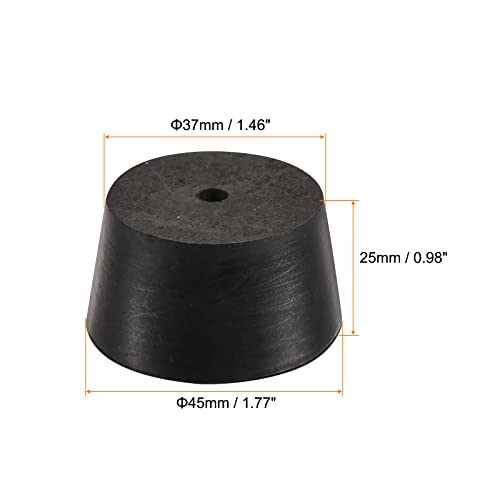 MECCANIXITY Rubber Tapered Plug 37mm to 45mm with Hole Test Tubes Bungs Stopper Black for Lab Home - size: 37mm - 45mm