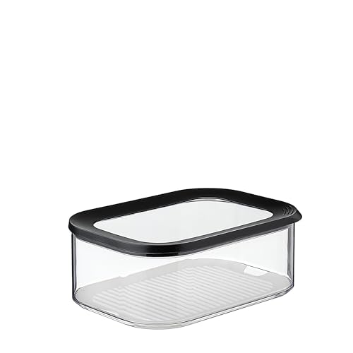 Mepal Cheese Box - Airtight Cheese Storage - Fridge Organizer - 2000 ml - Black - color: Black, size: Cheese Box 2000 ml