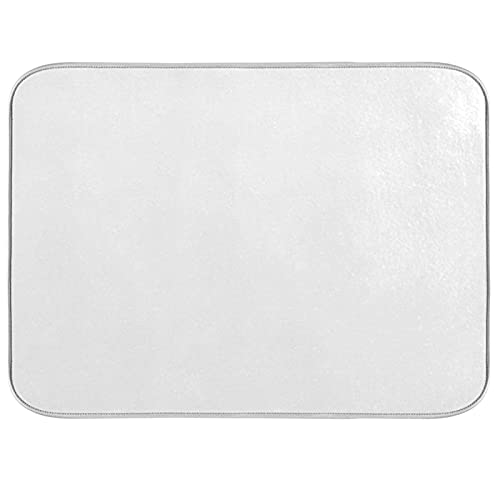Dish Drying Mat for Kitchen Counter Absorbent Microfiber Dry Dishes Mats Drainer Counter Mat White Drying Dish Pad 16 x 18 Inch for Countertops Decor - color: White, size: 16 X 18 in