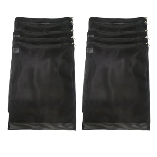 10 Pcs 12.2" x 15.9" Filter Media Bags, Extra Large Fish Tank Media Mesh Filters Bags for Activated Carbon, Ceramic Rings, Aquarium Mesh Reusable Bags with Zipper, Black. - size: 12.2" x 15.9"
