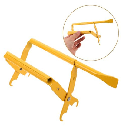 DECHOUS Bee Hive Frame Gripper and Lifter Tool with Stainless Steel Clamp for Beekeeping Supplies, Yellow Painted Metal Frame Capture Tool for Hive Maintenance