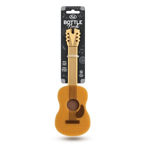Genuine Fred Bottle Neck Guitar Bottle Brush Long-Handle Sponge, Fun and Unique Acoustic Guitar Design, Gift-Ready Packaging, Great for Music Lovers