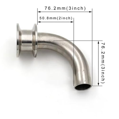 1"/1.5" Tri Clamp Pickup Tube, 304 Stainless Steel, for Homebrew Kettle & Conical Fermenter, Mirror Polished