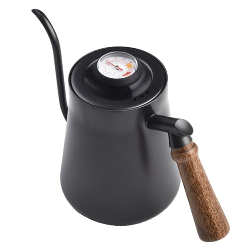 Gooseneck Kettle with Thermometer, 650-850ML for Stainless Steel Pour Over Coffee Pot, Narrow Spout for Precise Brewing, Drip Coffee Maker for Home Cafe