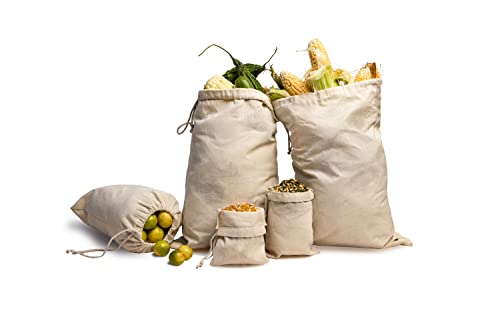 Pack of 25 Ecogreentextiles Cotton Drawstring Bags - (10 x 12 inches) - Reusable Produce Bags – Multipurpose Single Drawstring Muslin Bags for Everyday Use - Natural - color: N A T U R A L, size: 10 x 12 inches