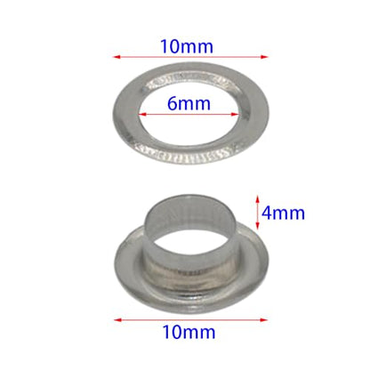 170 Sets 1/4 Inch Sewing Grommets Eyelets Stainless Steel with Washers for Shoes, Bead Cores, Clothes, Leather, Canvas, Banner (6mm Silver V2) - size: φ6x10mm