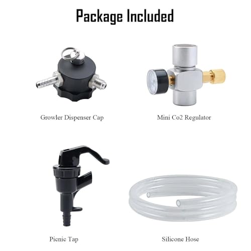 Tap Kit for Growler – Portable Beer Dispenser With CO2 Regulator & Picnic Tap, Homebrew Kegging Equipment for Outdoor Use