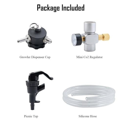 Tap Kit for Growler – Portable Beer Dispenser With CO2 Regulator & Picnic Tap, Homebrew Kegging Equipment for Outdoor Use