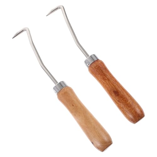 Toyvian Beehive Cleaning Hook Set 2PCS Wooden Handle Beekeeping Tools for Beeswax Removal Hive Maintenance Tool for Beekeepers