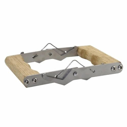 Beehive Frame Holder - Stainless Steel Beekeeping Tool with Wooden Handle, Secure Frame Grip for Beekeepers, Reduces Hand Fatigue, Easy One-Hand Operation