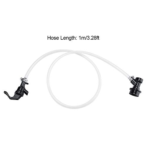 3.3ft Beer Hose, Beer Brewing Tubing with Ball Lock Disconnect and Party Tap for Corny Cornelius Keg Distribution Home Brewing Outdoor Parties