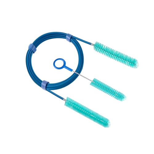 CPAP Cleaning Brush Set, 78.7 in Dual-Ended CPAP Hose Brush for 22 mm & 15 mm Tubing, Tube Cleaning Brush & Hose Cleaner Brush with Detail Brush for Mask - color: White