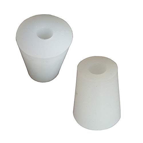 UP100 2 Pieces 3# -14# Silicone Plug Rubber Stopper Diameter 8mm Drilled for Airlock Valve Bubbler Brew Wine (5# Diameter 8mm Drilled)